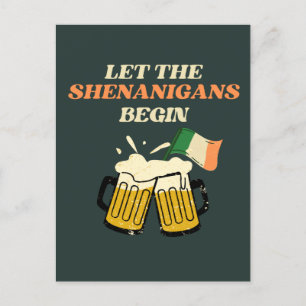 Lass The Shenanigans Begin Funny St. Patrick's Day Postkarte