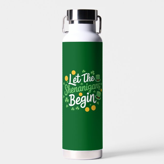 Lass The Shenanigans Begin Funny St Patrick's Day Trinkflasche (Vorne)