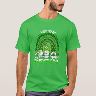 Lass The Shenanigans Begin Gnome Rainbow St Patric T-Shirt