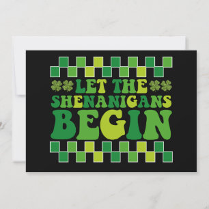 Lass The Shenanigans Begin Irish Groovy Retro Einladung