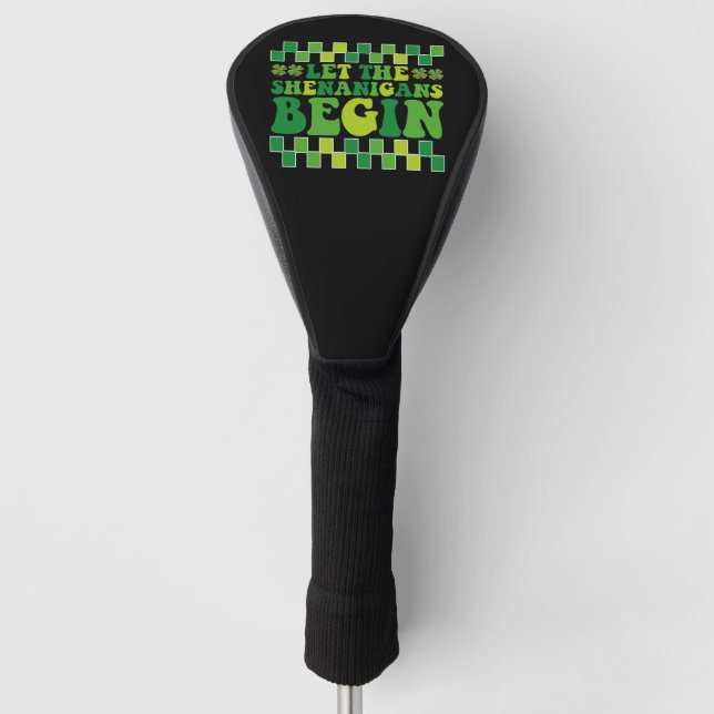 Lass The Shenanigans Begin Irish Groovy Retro Golf Headcover (Vorderseite)