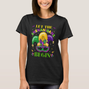 Lass The Shenanigans Begin Mardi Gras Jester Hat C T-Shirt