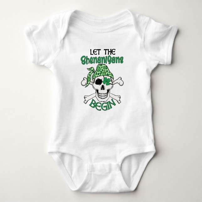 Lass The Shenanigans Begin St. Patrick's Day Baby Strampler (Vorderseite)