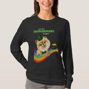 Lass The Shenanigans Begin St Patrick's Day Dog Lu T-Shirt