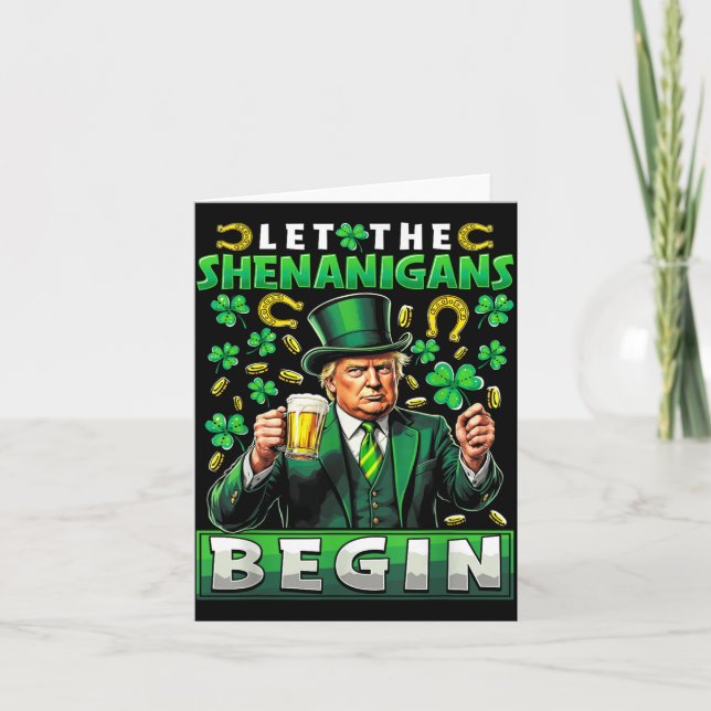 Lass The Shenanigans Begin St Patricks Day Kleebla Karte (Vorderseite)