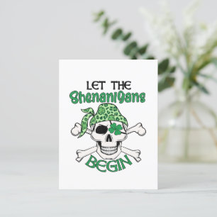 Lass The Shenanigans Begin St. Patrick's Day Postkarte