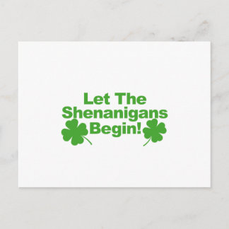 Lass The Shenanigans Begin Tshirt.png Postkarte