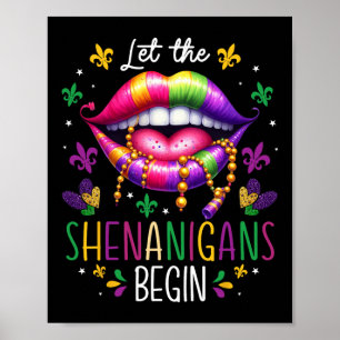 Lass The Shenanigans Frische Pasta machen Mardi Gr Poster