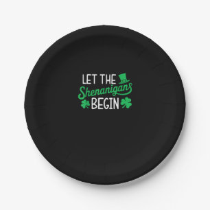 Lass The Shenanigans Funny Kleeblatts St Patri Pappteller