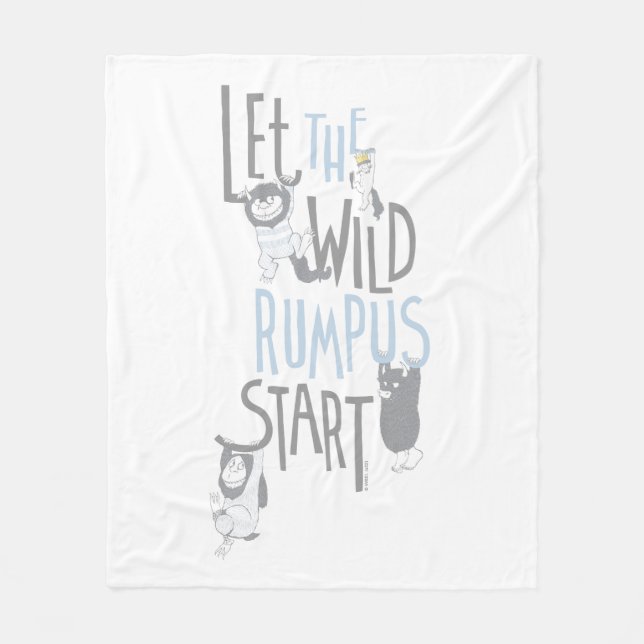 Lass the Wild Rumpus Start - Blau Fleecedecke (Vorderseite)
