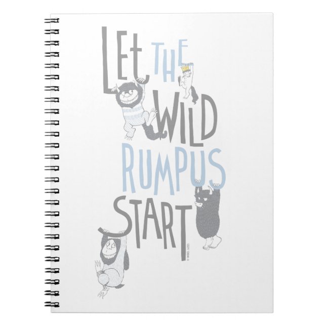 Lass the Wild Rumpus Start - Blau Notizblock (Vorderseite)