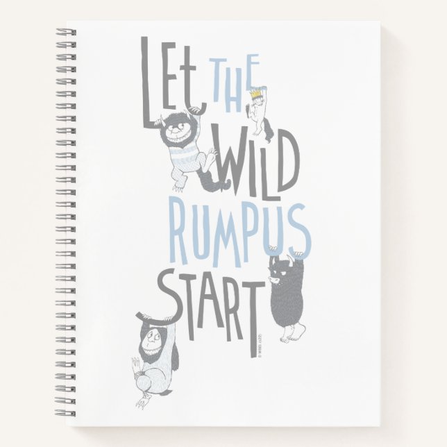 Lass the Wild Rumpus Start - Blau Notizbuch (Vorderseite)