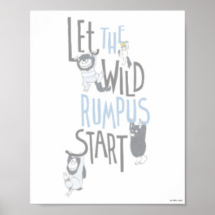 Lass the Wild Rumpus Start - Blau Poster