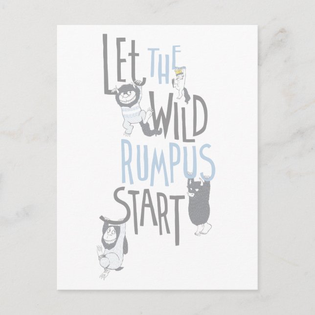 Lass the Wild Rumpus Start - Blau Postkarte (Vorderseite)