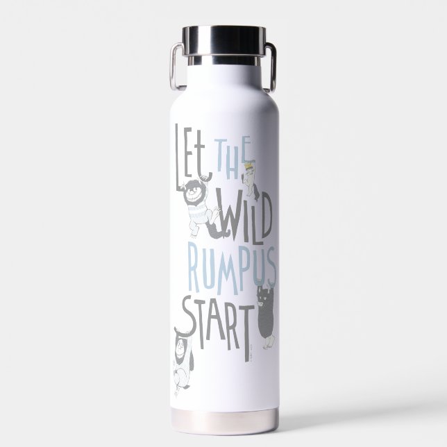 Lass the Wild Rumpus Start - Blau Trinkflasche (Vorne)