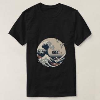 lass tor tour sea Japanisch wave print design T-Shirt