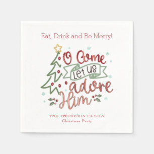 Lass uns Adore Ihm Weihnachten Serviette