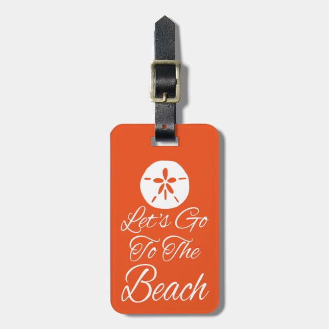 Lass uns an den Strand gehen Gepäckanhänger (Vorderseite vertikal)