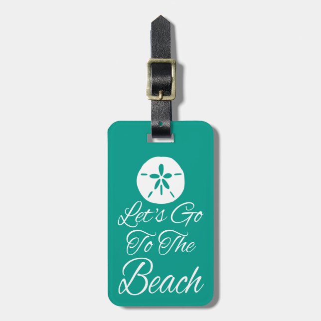 Lass uns an den Strand gehen Gepäckanhänger (Vorderseite vertikal)
