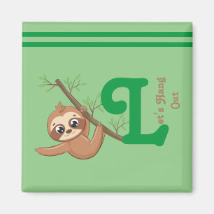 Lass uns ausgehen Niedlich Hanging Sloth Funny Magnet