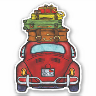 Lass uns Auto fahren Aufkleber