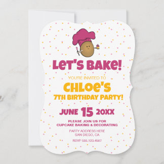 Lass uns backen! Kid backt Party Einladung