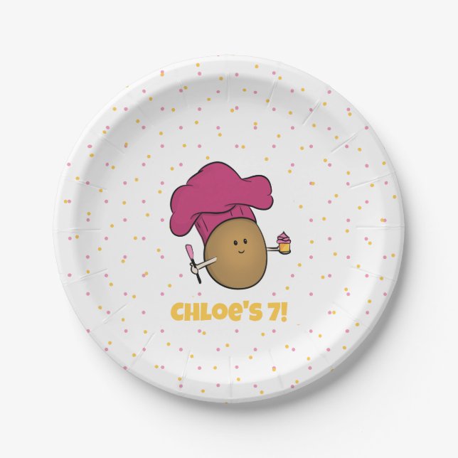 Lass uns backen! Kid backt Party Pappteller (Vorderseite)