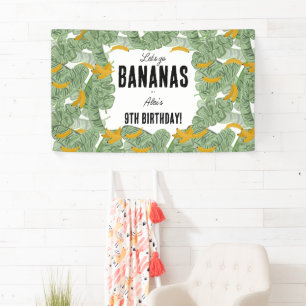 Lass uns Bananas Banana Tropical Geburtstags Thema Banner