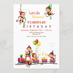 Lass uns Bananen Geburtstagspartei machen Einladung