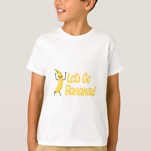 Lass uns Bananen gehen! Niedlicher Banana-Cartoon. T-Shirt (Vorderseite)