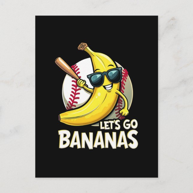 Lass uns Bananen losgehen Funny Banana Lover Postkarte (Vorderseite)