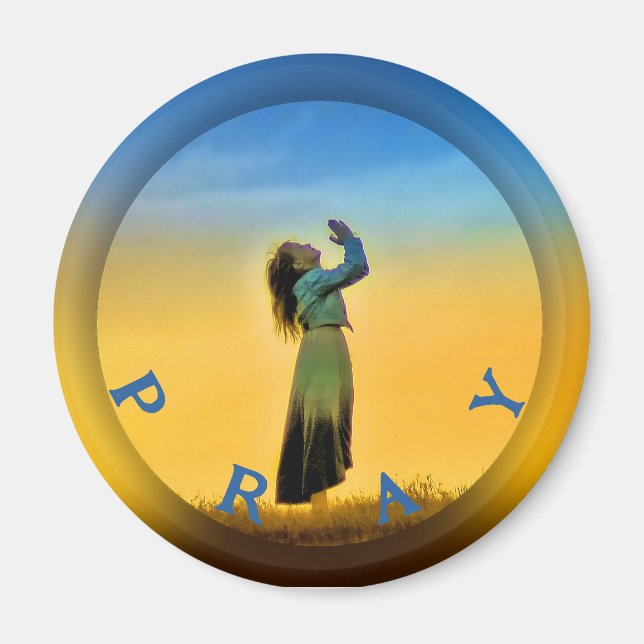 Lass uns beten, um das Leben zu verbessern Magnet (Vorne)