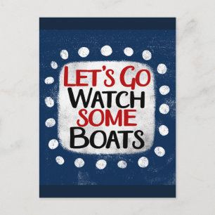 Lass uns Boote auf der Postkarte beobachten