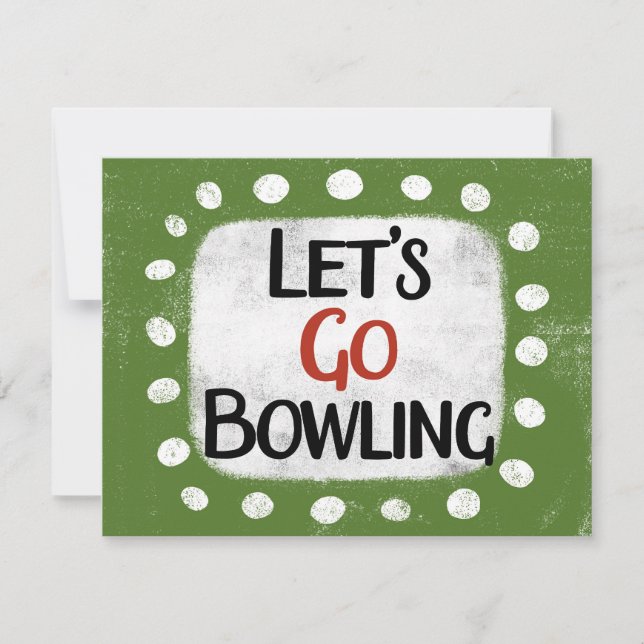 Lass uns Bowling Grußkarte gehen Karte (Vorderseite)
