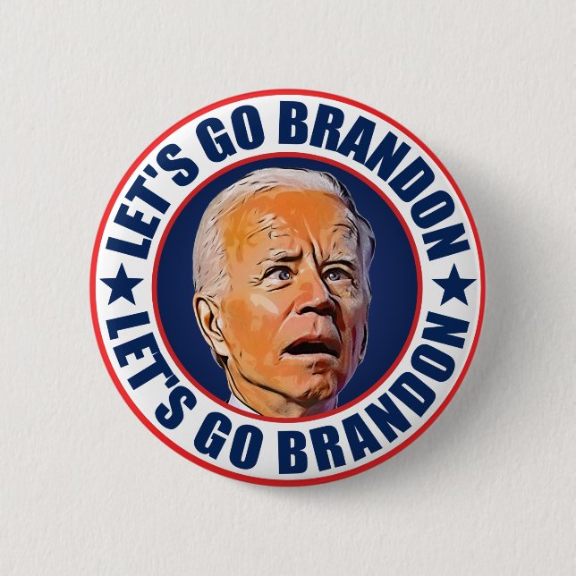 Lass uns Brandon fjb lustige Anti-Joe Biden gehen Button (Vorderseite)