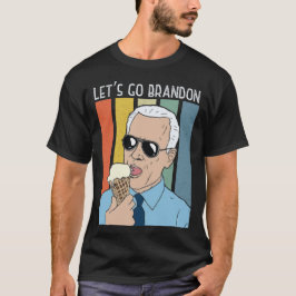 Lass uns Brandon Funny Biden Ice Cream Meme Retro T-Shirt