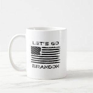 Lass uns Brandon Funny Patriotic American Flag geh Kaffeetasse