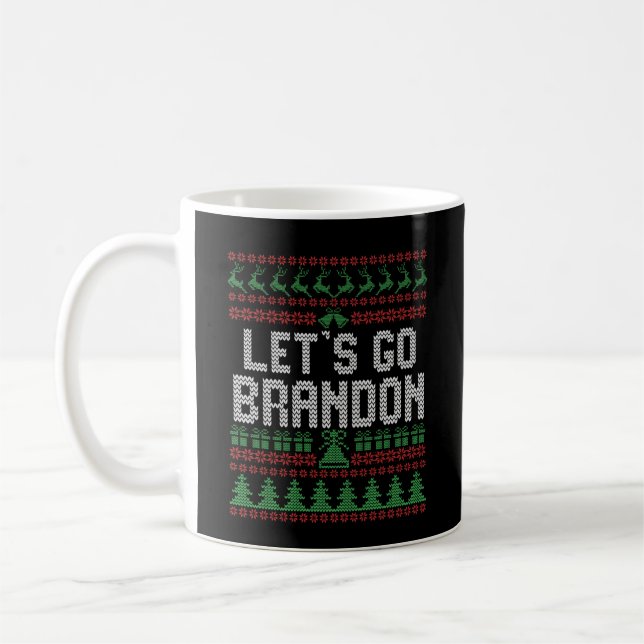 Lass uns Brandon Funny Ugly Weihnachtskraut gehen Kaffeetasse (Links)