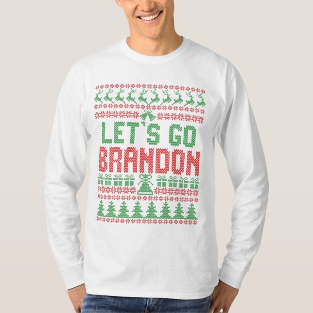 Lass uns Brandon Funny Ugly Weihnachtskraut gehen T-Shirt (Vorderseite)