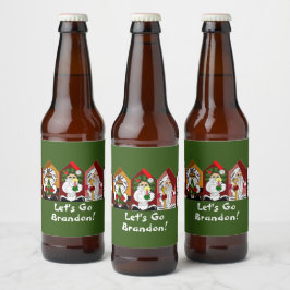 Lass uns Brandon gehen! Cartoon Santas Bierflaschenetikett