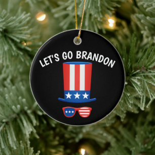 LASS UNS BRANDON GEHEN! CHRISTMAS PATRIOTISCHE ORN KERAMIK ORNAMENT