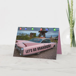 LASS UNS BRANDON GEHEN! PINK CADDY CHRISTMAS CARDS KARTE