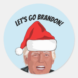 LASS UNS BRANDON GEHEN! TRUMP CHRISTMAS RUNDER AUFKLEBER