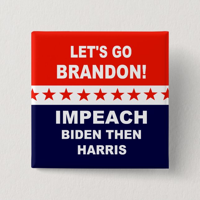 Lass uns Brandon Impeach Biden gehen, dann Harris Button (Vorderseite)