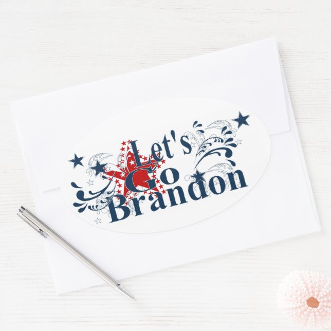 Lass uns Brandon Patriotic Sticker gehen (Umschlag)