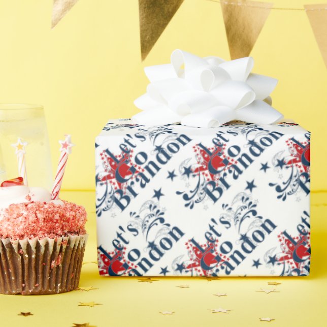 Lass uns Brandon Rot Weiß und Blau Geschenkwrap ma Geschenkpapier (Geburtstagsparty)