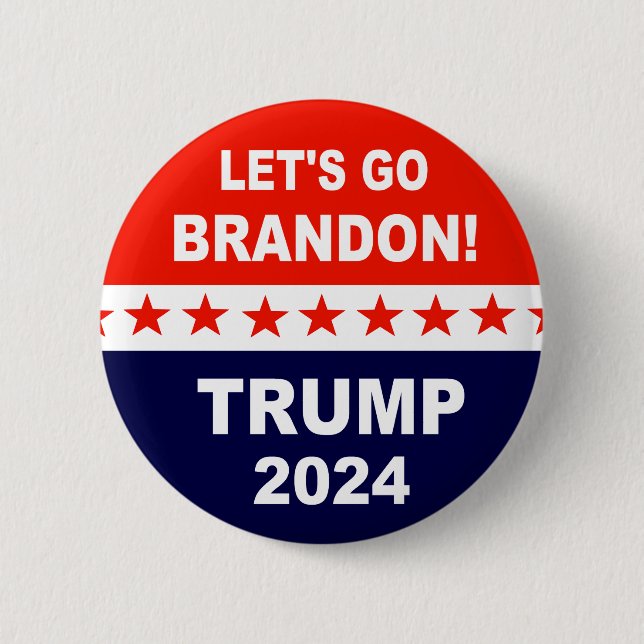 Lass uns Brandon TRUMP 2024 gehen Button (Vorderseite)