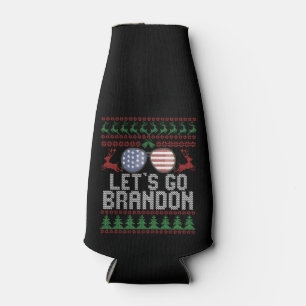 Lass uns Brandon Ugly Weihnachts-Sweater Patriotic Flaschenkühler