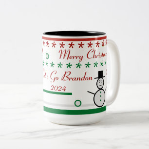 Lass uns Brandon Weihnachten gehen Zweifarbige Tasse