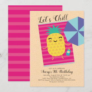 Lass uns Chill Summer Birthday Einladung